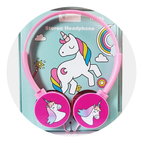 Auriculares Vincha Infantil Unicornio Con Cable Tangka - Imagen 1