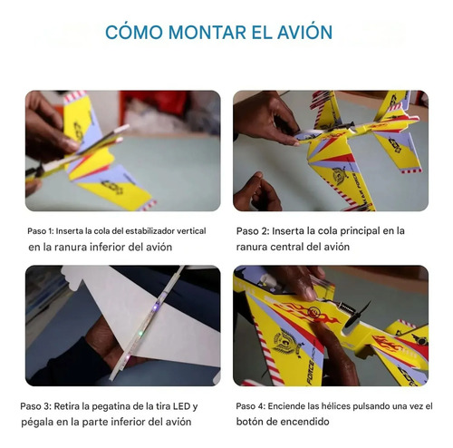 Avión Planeador Para Armar Recargable Usb Con Helice Azul - Image 13