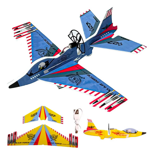 Avión Planeador Para Armar Recargable Usb Con Helice Azul - Image 8