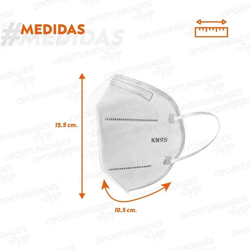 Barbijo N95 Facial X10 Unidades Pack K 95 – vista lateral