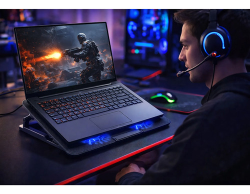 Base Cooler Para Notebook Hasta 17 Pulgadas Usb Pad A2 - Image 3