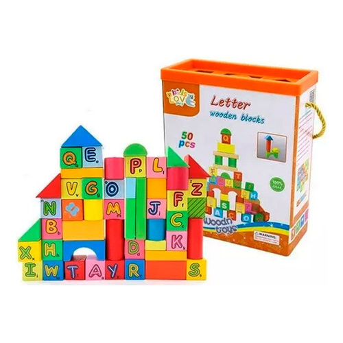 Bloques Didácticos 50 Piezas Juego Infantil De Madera 50580