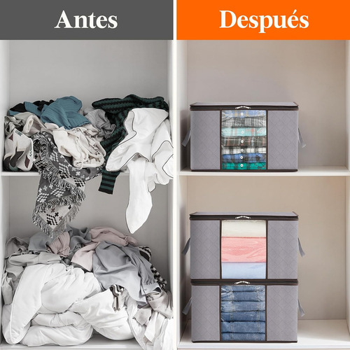 Pack X 6 Cajas Organizadoras De Ropa Plegable 50 Lts Bz6799 - Image 4