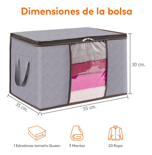 Pack X 6 Cajas Organizadoras De Ropa Plegable 50 Lts Bz6799 - Image 8