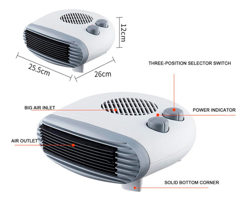 Caloventor calefactor 2000w eléctrico regulable Cx-c2000 - Image 4