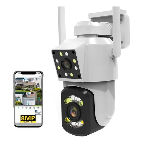 Cámara De Seguridad Doble Lente Hd Sensor Movimiento K3008