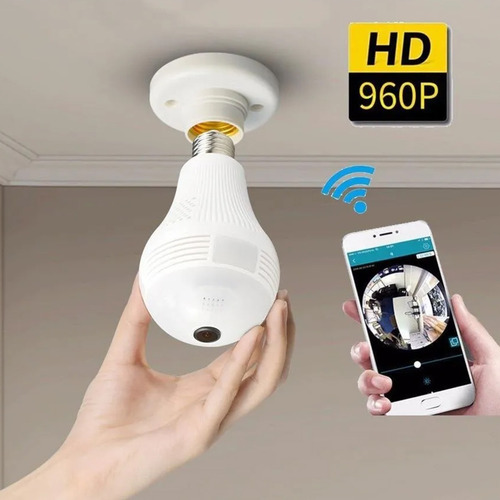 Camara Ip Wifi Foco Espia Parlante Sensor Lente 360º Led - Image 2