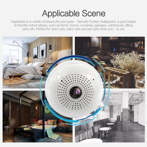 Camara Ip Wifi Foco Espia Parlante Sensor Lente 360º Led - Image 6