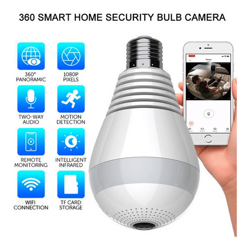 Camara Ip Wifi Foco Espia Parlante Sensor Lente 360º Led - Image 3