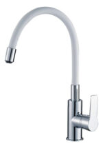 Canilla Monocomando Cocina Manguera Flexible Blanco 7302