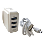 Cargador De Celular Triple Micro Usb Carga Rapida 4.1a Fast - Imagen 2