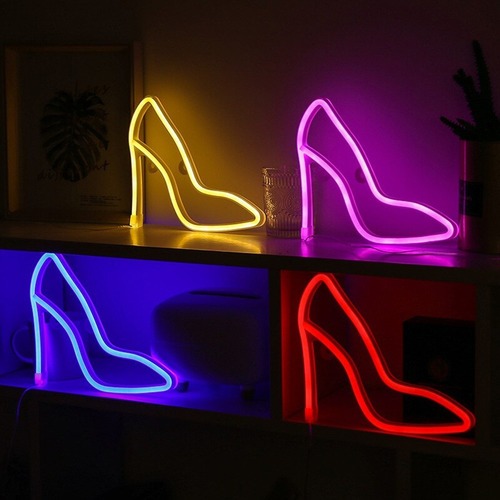 Cartel Led De Neón Con Forma Zapato Mujer Usb Pilas - Imagen 12