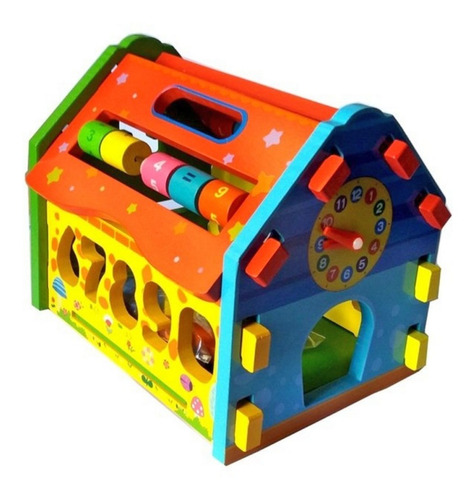 Casita Didactica De Madera Encastrable Desarmable Para Bebes - Image 1