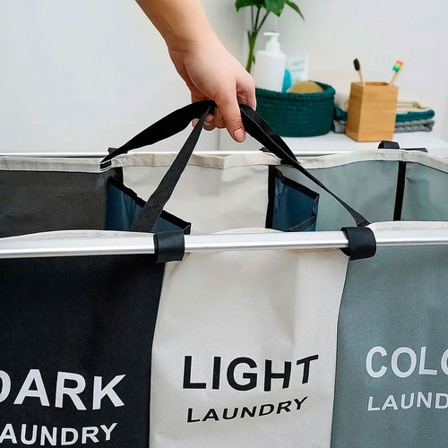 Cesto canasto triple plegable para ropa sucia de hogar lau3 - Image 3