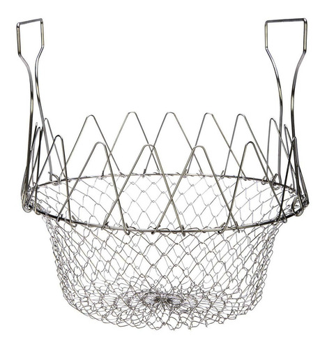 Colador Colapastas Plegable Para Freir De Acero Inoxidable - Image 1