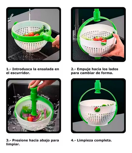Colador Escurridor Giratorio Para Cocina Vegetales 550374-2 - Image 7