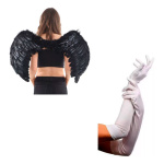 Combo Alas De Angel Disfraz + Guantes Blancos Cotillon Jo495 - Image 4
