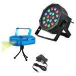 Combo Iluminacion Proton 18 Led + Laser Lluvia Multipunto