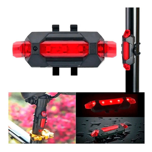 Combo Luz Trasera + Luz Delantera Con Bocina Para Bicicleta - Imagen 14