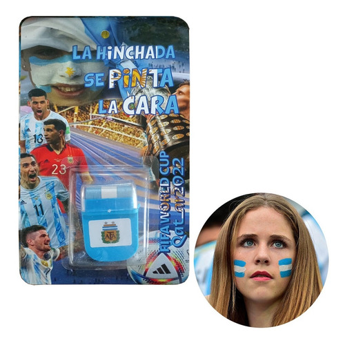 Combo Pintura Para La Cara Argentina + Vuvuzela - Imagen 8