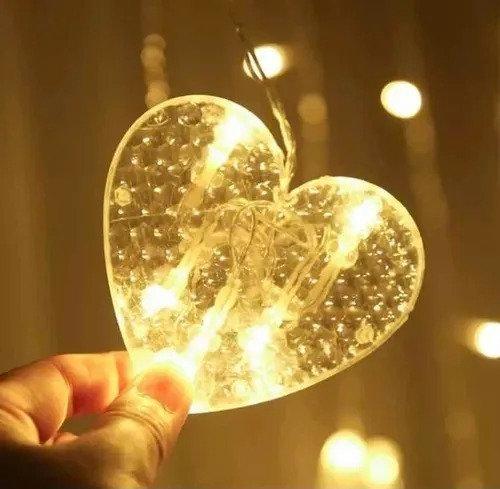 Guirnalda led cortina de corazones grandes y chicos - 3x0.9 mts - Imagen 6