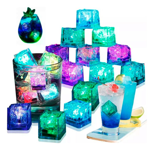 Cubo hielo X 12 luminosos LED multicolor fiesta 550390 - Image 1