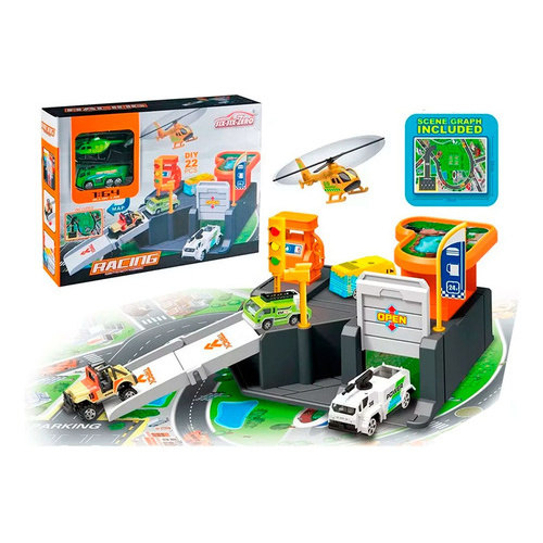 Estacion De Juguete Helicoptero Camión 24 Piezas Niños 38009