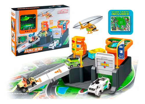 Estacion De Juguete Helicoptero Camión 24 Piezas Niños 38009 - Image 1