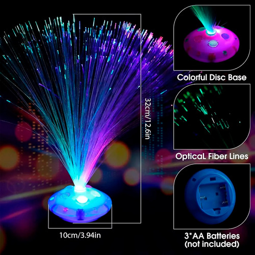Flores Luminosas X12 Luz Led Fibra Optica Cotillon Yj0026 - Imagen 4