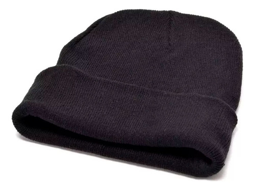 Gorro Liso De Lana Negro Unisex Para El Invierno Frio Hw-041 - Image 2