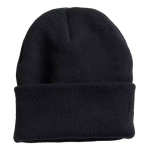 Gorro Liso De Lana Negro Unisex Para El Invierno Frio Hw-041