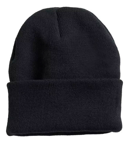 Gorro Liso De Lana Negro Unisex Para El Invierno Frio Hw-041 - Image 1