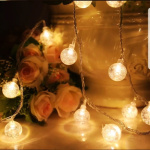 Guirnalda Led 28 Bolitas Mini Cristal Blanco Calida Kermesse - Imagen 5