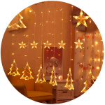 Guirnalda Led Pino Estrella Calida Navidad Cortina Xml-034 - Imagen 5