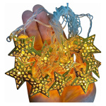 Guirnalda Luces Led 10 Corazon Metal Calado Deco A Pilas - Imagen 4