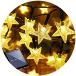 Guirnalda Luz Led Estrellas Con Panel Solar 10 Mts Xml-038