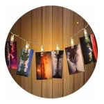 Guirnalda Tira 10 Broches Luz Led 1,9 Mts A Pilas Luz Calida