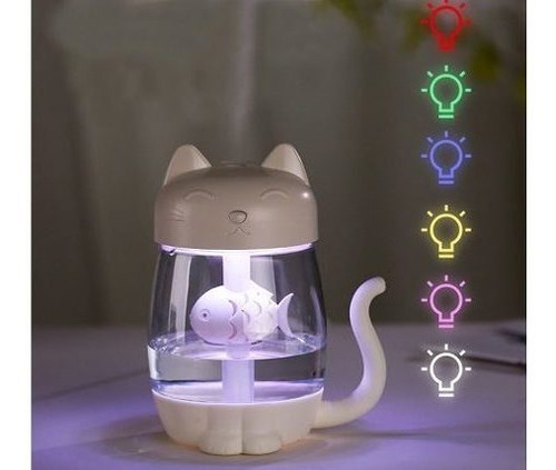 Humidificador Led Gato Con Pez + Mini Ventilador Y Linterna - Image 2
