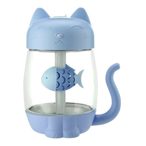 Humidificador Led Gato Con Pez + Mini Ventilador Y Linterna