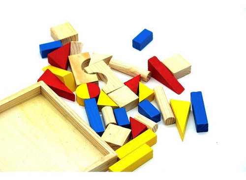 Juego De Bloques Geometricos De Madera Para Armar 48 Piezas - Image 3