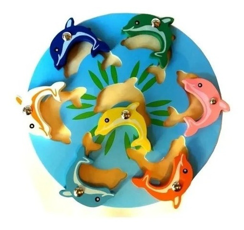 Juego De Pesca Magnético Encastre Madera 7 Peces Imantado - Image 3