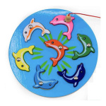 Juego De Pesca Magnético Encastre Madera 7 Peces Imantado - Image 4
