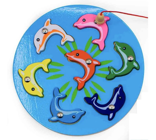 Juego De Pesca Magnético Encastre Madera 7 Peces Imantado - Image 4