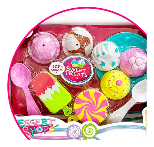 Juego De Postres Helados Comida Falsa De Juguete Niños 21276 – vista lateral