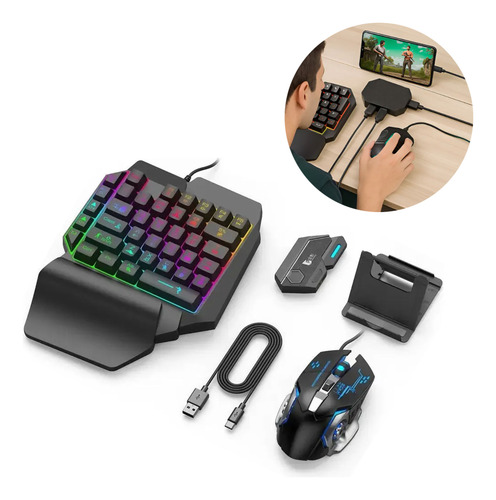 Kit adaptador gamer de celular tablet mouse teclado Lt-2558 - Imagen 1