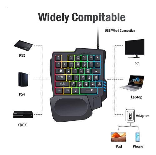 Kit adaptador gamer de celular tablet mouse teclado Lt-2558 - Imagen 2