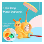 Lampara velador luz led y sacapuntas con diseño de conejito El419 - Image 3