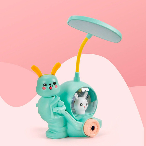 Lampara velador luz led y sacapuntas con diseño de conejito El419 - Image 2