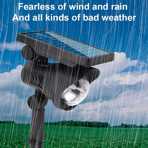 Lampara estaca impermeable con panel solar luz para césped 7090 – imagen de uso