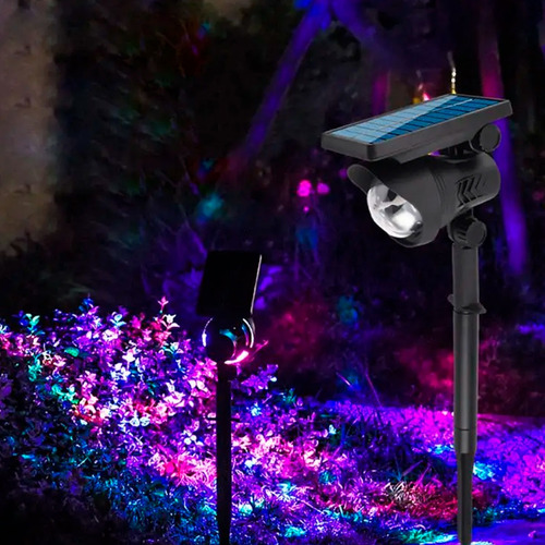 Lampara estaca impermeable con panel solar luz para césped 7090 – vista lateral